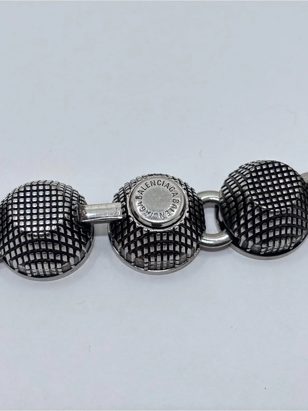 Balenciaga Silver Cagole Choker Necklace